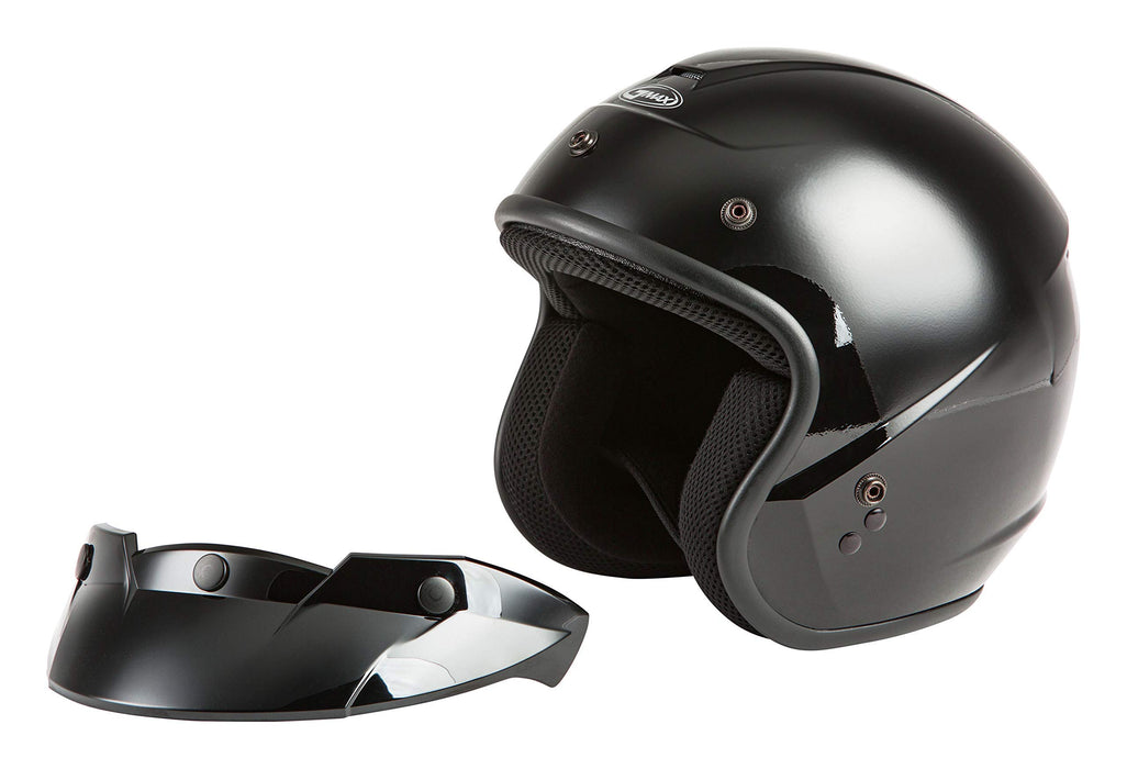 GMAX OF-2 Open-Face Helmet (Black, Medium)