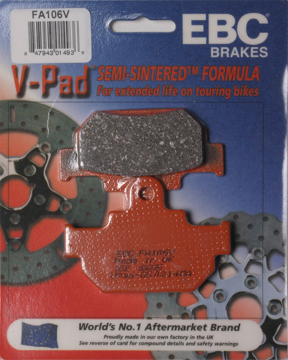 EBC Brakes Semi-Sintered V Brake Pads Compatible for Suzuki GZ250 2010