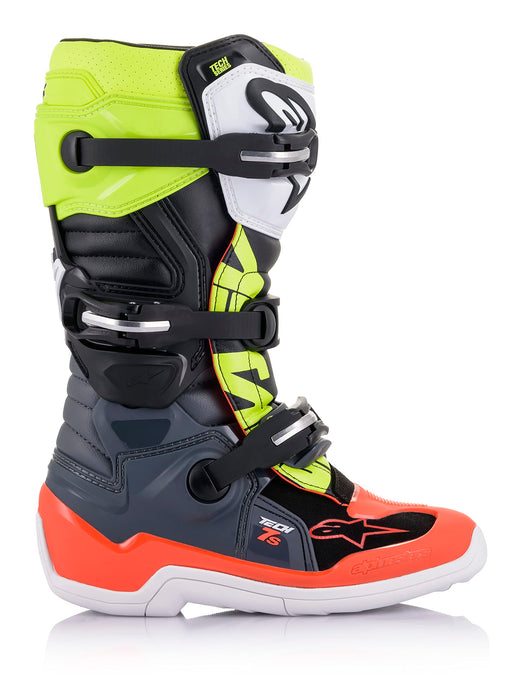 Alpinestars 2015017-9058-6 Youth Tech 7S Motocross Boot, Dark Gray/Red/Yellow, 6