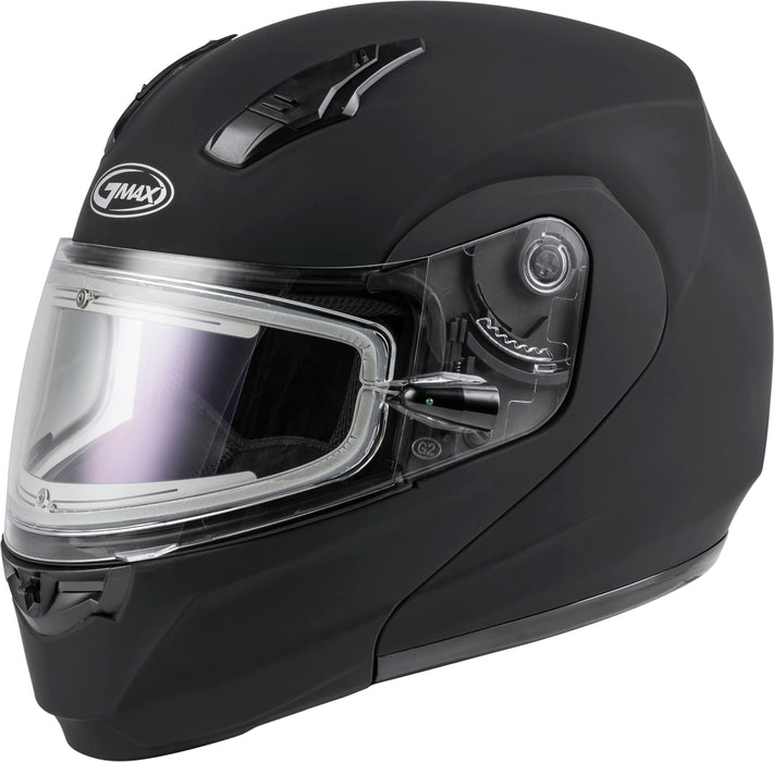 GMAX MD-04S, DOT Approved Modular Helmet for Snow & Motor Sports with Dual Lens Shield (Matte Black)