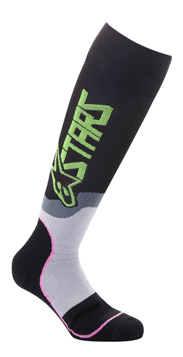 Alpinestars Mx Plus-2 Socks Black/Green Neon/Pink Fluo Sm (4701920-1669-S)