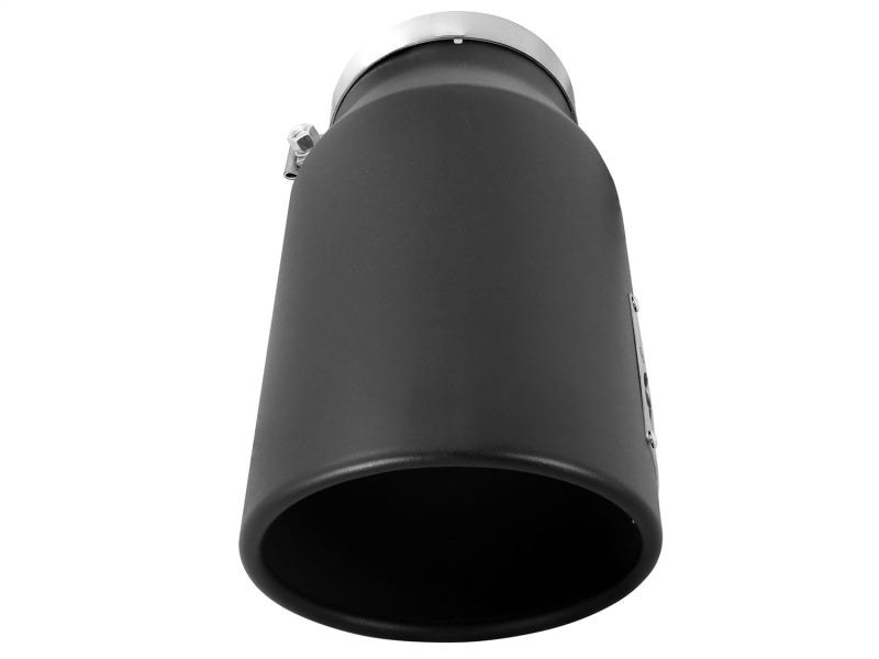 aFe POWER MACH Force-Xp 5in 304 Stainless Steel Exhaust Tip 5In x 7Out x15Lin Bolt-On Right-Blk 49t50702-b15