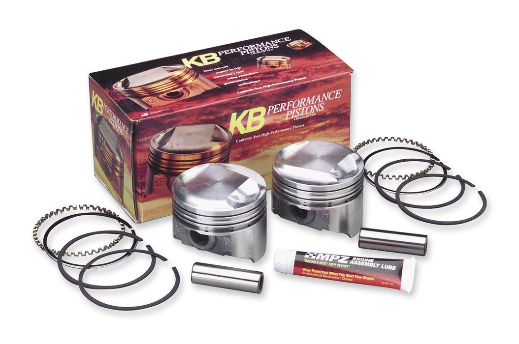 KB Performance Warehouse 80 in. Forged Piston Set, 9.5:1 Compression, Domed for Harley Da