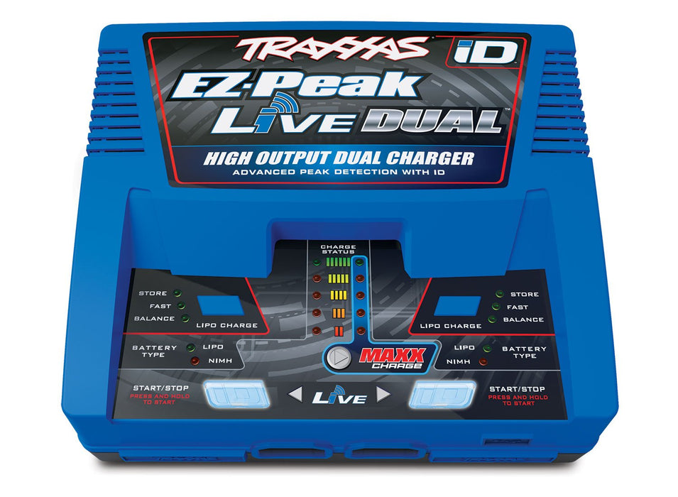 Traxxas EZ Peak Live Dual 200W Multi-Chemistry Charger with ID Blue 2973