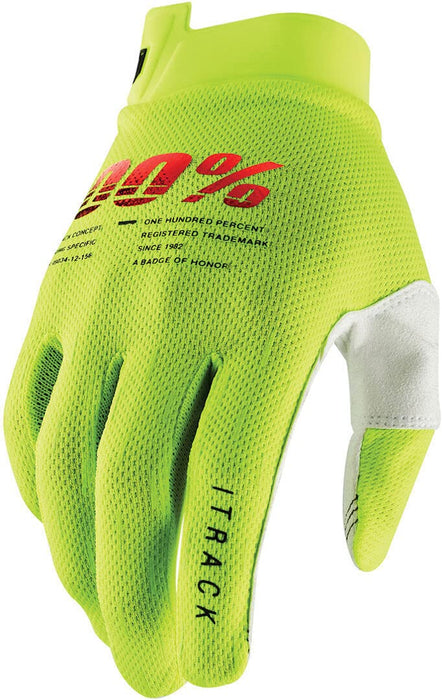 100% Itrack Gloves Fluo Yellow 2X 10008-00014