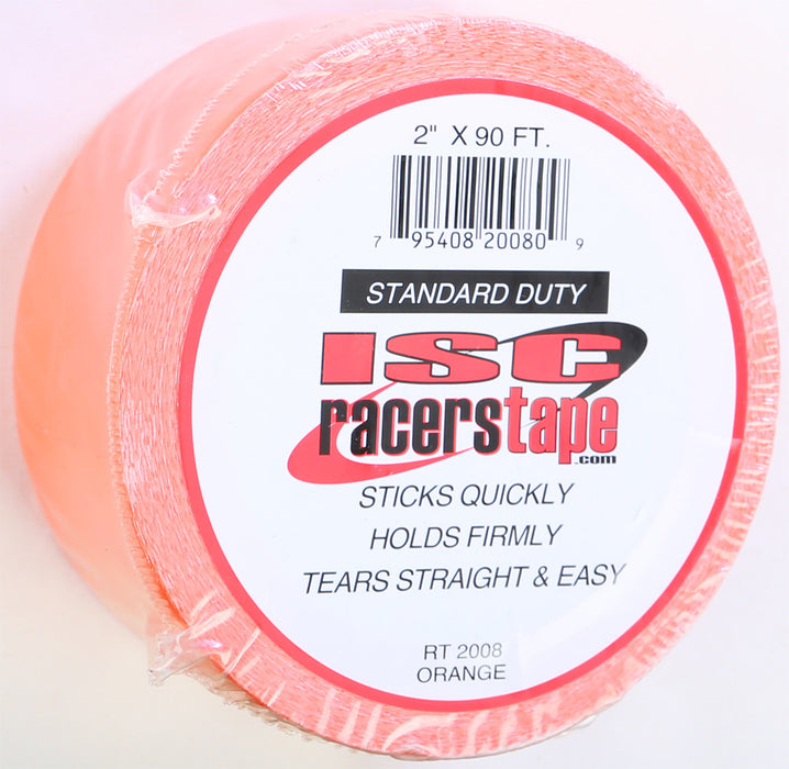 ISC RT2008 Standard-Duty Racer's Tape Roll, 90' Length x 2" Width, Orange (Case of54)