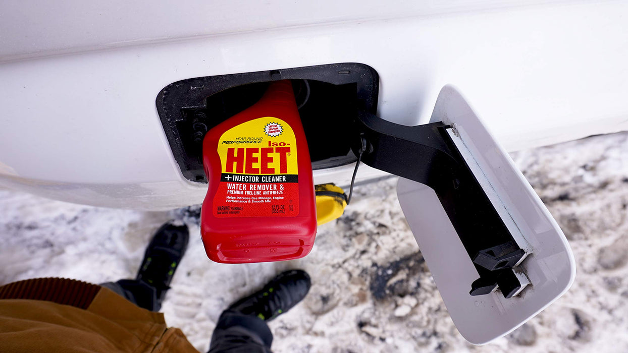 Heet Iso-HEET Water Remover And Premium Fuel Line Antifreeze + Injector Cleaner Helps Increase Gas Mileage Improves Engine Performance Year Round Performance, 12 fl. oz. (28202) , Red