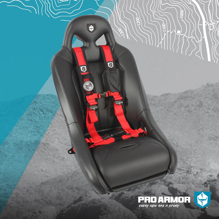 Pro Armor - A16UH349RD Red 4 Point 2" Harness - Passenger Side