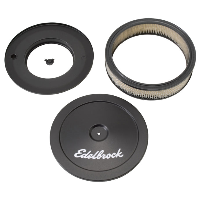 Edelbrock Air Cleaner Pro-Flo Series Round Steel Top Paper Element 10In Dia X 3 5In Black 1203