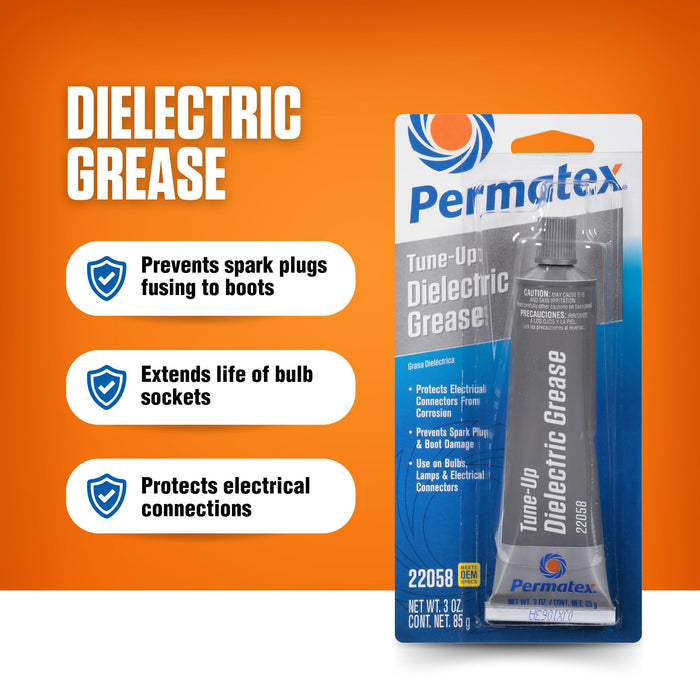 Permatex 22058 Dielectric Tune-Up Grease, 3oz. - High Performance Dielectric Grease Used To Protect Terminals, Spark Plugs, Wiring And Other Electrical Connections Against Salt, Dirt, And Corrosion