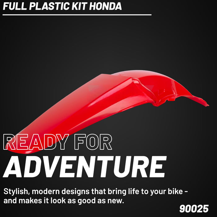 Polisport Full Plastic Kit for Honda CRF50F(04-24) OEM Quality Restyling Kit with Superior Fit, Flexibility, and Durability (Red/White)