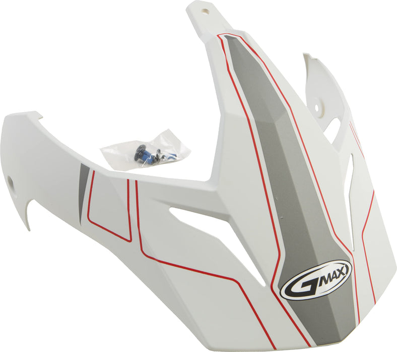 GMAX unisex-adult full-face-helmet-style Visor (Gm11 Expeditionwith 3 Screw Tc1) (White/Red, One Size)