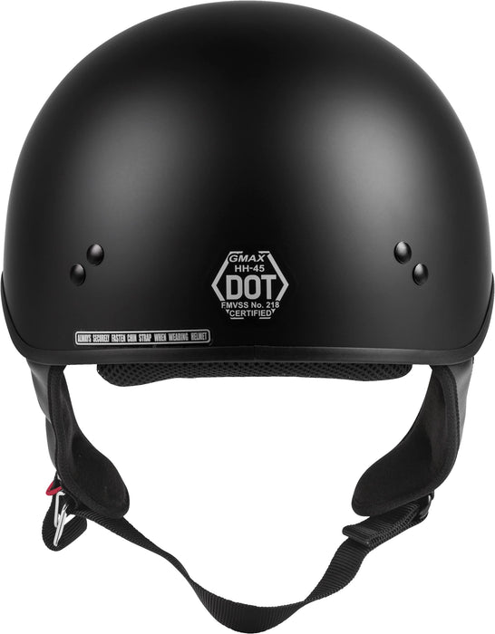 GMAX HH-45 Half-Helmet, DOT Approved for Motorcycle, Moped, Scooter and More (Matte Black XS)