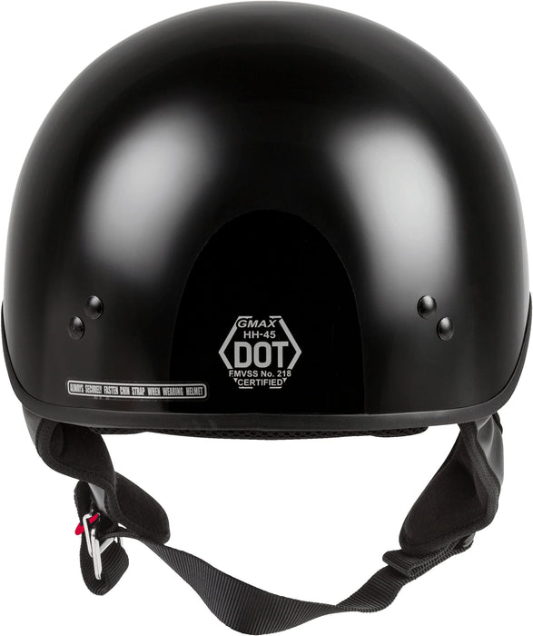 GMAX HH-45 Half-Helmet, DOT Approved for Motorcycle, Moped, Scooter and More (Matte Black MD)