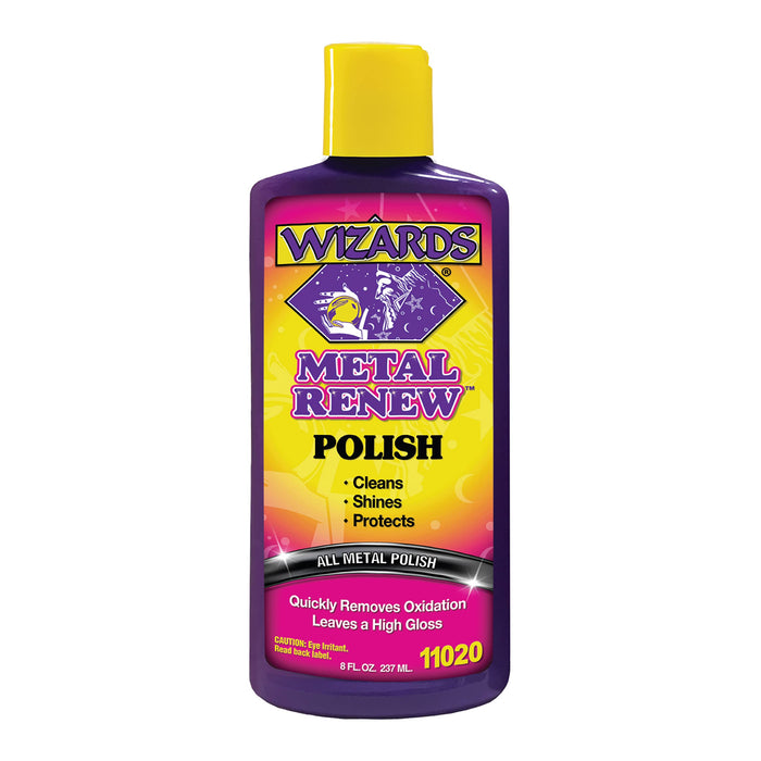 Wizards Metal Polish Cream Metal Renew - Cleans, Shines and Protects All Metals - Cream Fast-Cut Polish and Stainless Steel Cleaner - High Gloss Metal Polish - 8 oz