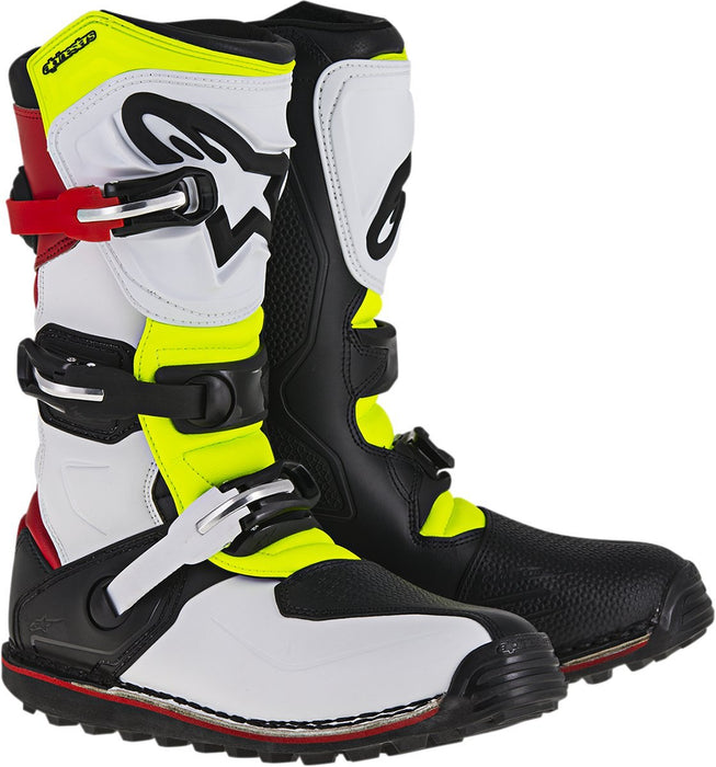 Alpinestars Men's Tech T Motocross Boot, White/Red/Yellow/Black, 8