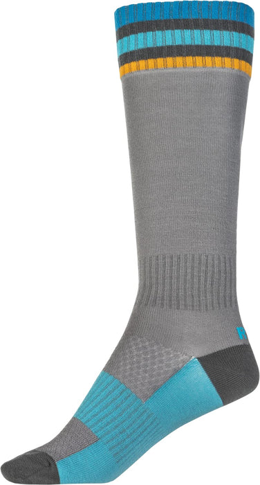 Fly Racing 2022 Youth MX Riding Socks (Thin Grey, Youth)