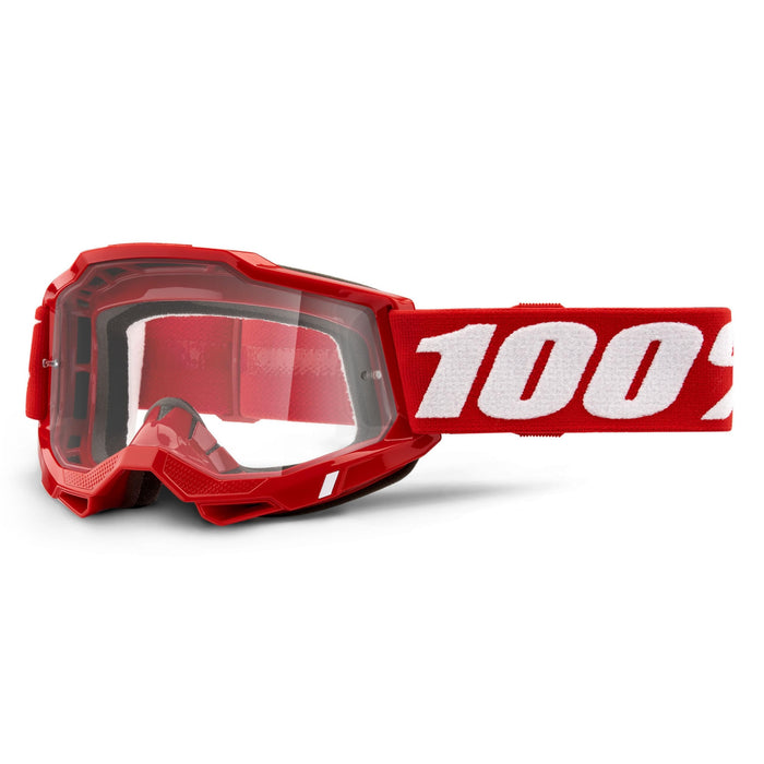 100% Accuri 2 Motocross & Mountain Biking Adult Goggles (Neon/Red - Clear Lens)