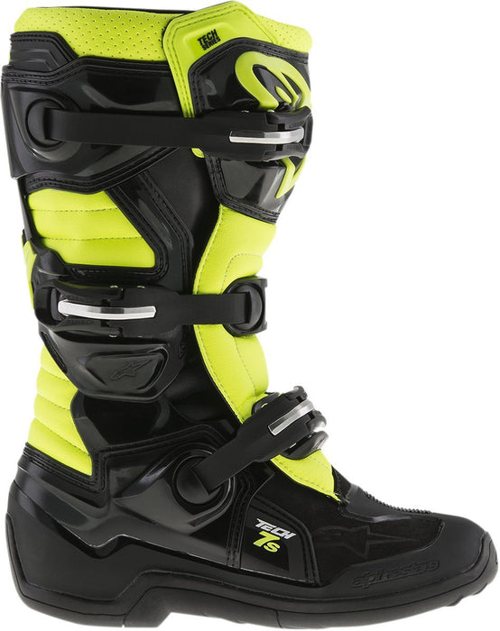 Alpinestars Unisex-Child Tech 7S Youth Boots (Black/Yellow, Size 8)