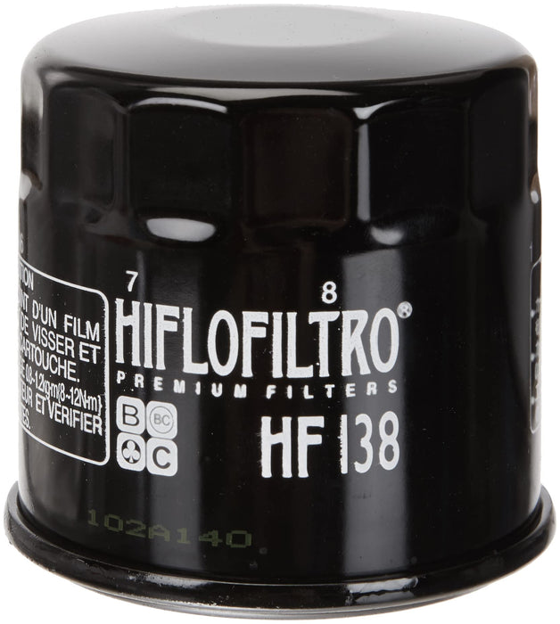 HiFloFiltro HF138 Black Standard Premium Oil Filter, Single