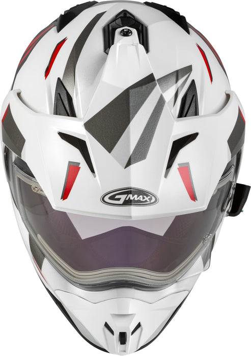 Gmax A4113015 Gm-11S Ripcord Snow Helmet W/Elec Shield Wht/Grey/Red Md