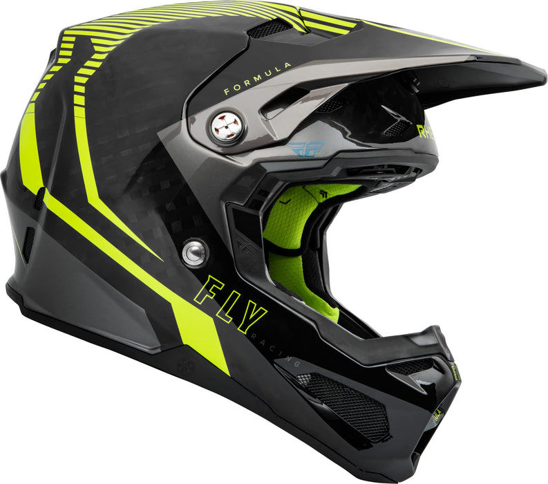 Fly Racing 2023 Formula Carbon Tracer Helmet (Hi-Vis/Black, Youth Large)