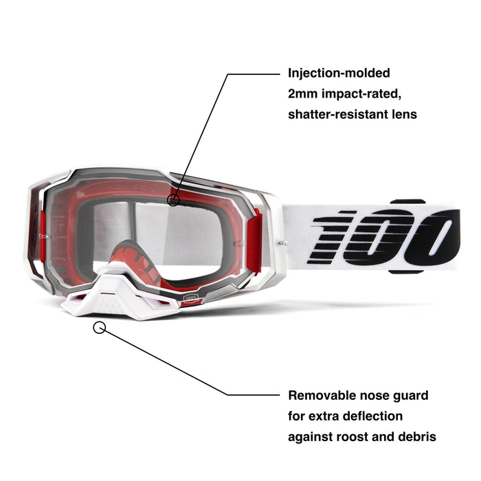 100% ARMEGA Premium Protective Sport Goggles with Ultra HD Lens & Nose Guard (Lightsaber - Clear Lens)