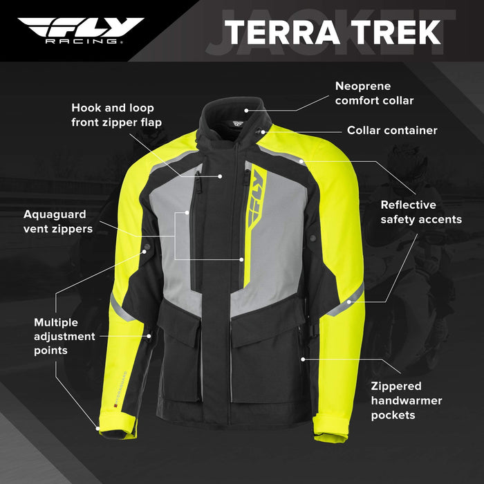 Fly Racing Terra Trek Jacket (Black/Hi-Vis, X-Large)