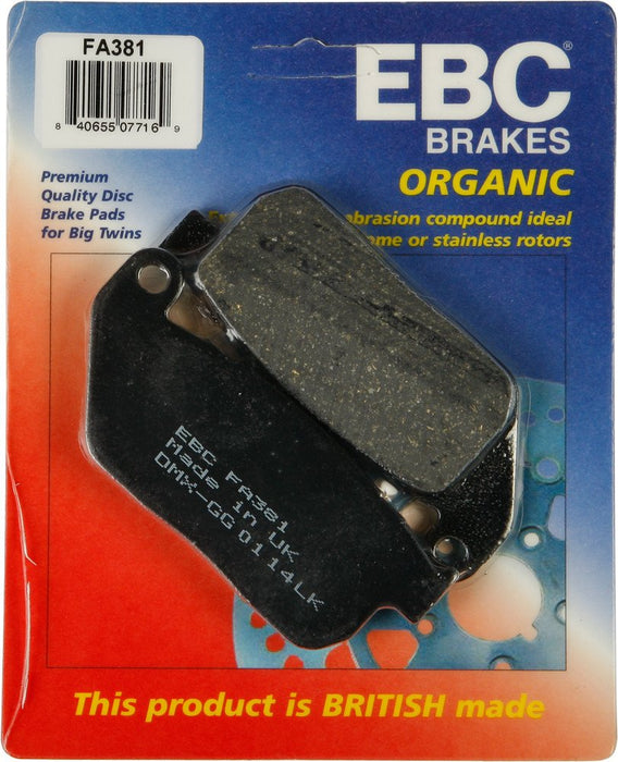 EBC Brakes FA Organic Brake Pads Compatible for Harley-Davidson Sportster - XL 883 2006