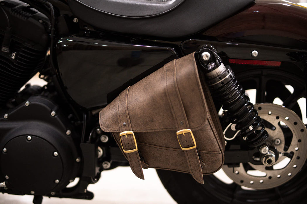 Dowco Willie & Max Brass Monkey Brown Motorcycle Swingarm Bag Dual Shock Sportster 59779-08