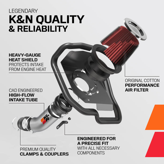 K&N Cold Air Intake Kit: High Performance, Guaranteed to Increase Horsepower: 2014-2016 compatible with Jeep Grand Cherokee, 3.0L V6 Diesel,63-1570