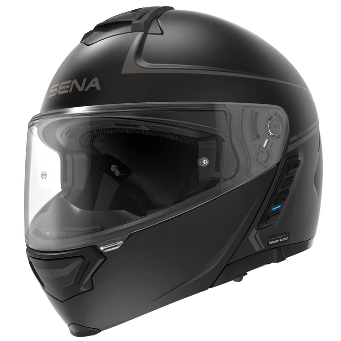 Sena Impulse DOT Flip Up Modular Bluetooth Helmet w/Sound by Harman Kardon Dual Visor Helmet with Integrated Mesh Intercom System / MP3 / Voice Dial (Matte Black, Medium)