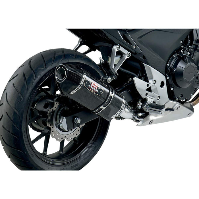 Yoshimura R-77 Slip-On Exhaust (Street/Carbon Fiber with Carbon Fiber End Cap) Compatible with 13-15 Honda CBR500R