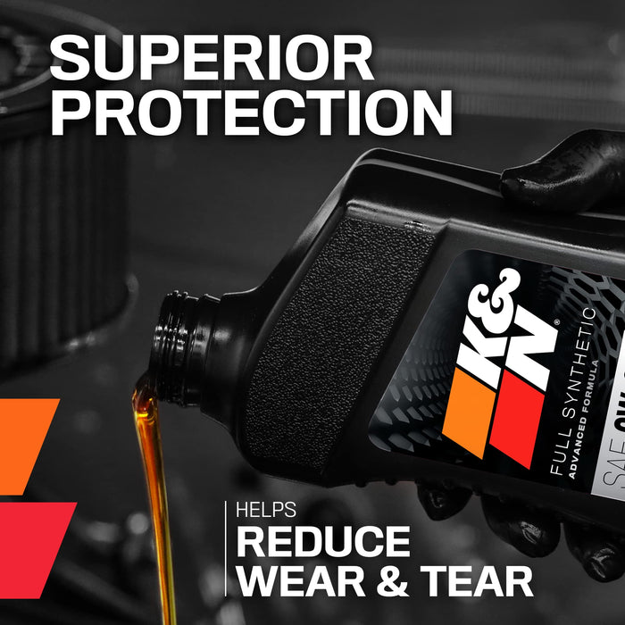 K&N Motor Oil: 5W-20 Full Synthetic Engine Oil: Premium Protection, High Mileage, 4 Quarts 104096
