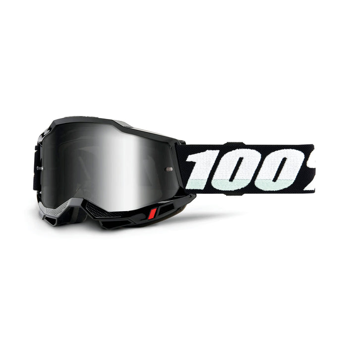 100% Accuri 2 Motocross & Mountain Biking Adult Goggles (Black - Mirror Silver Lens)