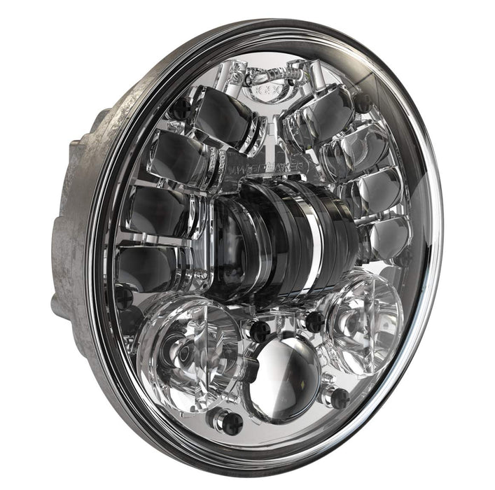 J.W. Speaker 0555101 Model 8690 LED High and Low Beam Adaptive Headlight with Chrome Inner Bezel, 1 Pack