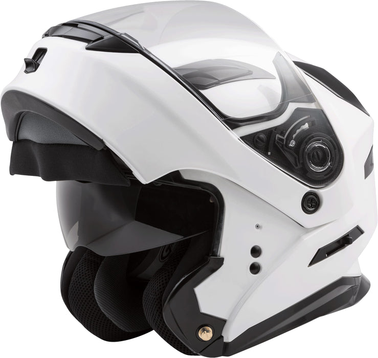 GMAX MD-01, DOT Approved Modular Helmet for Motorcycles, Scooters, Mopeds and More (Pearl White, Large)