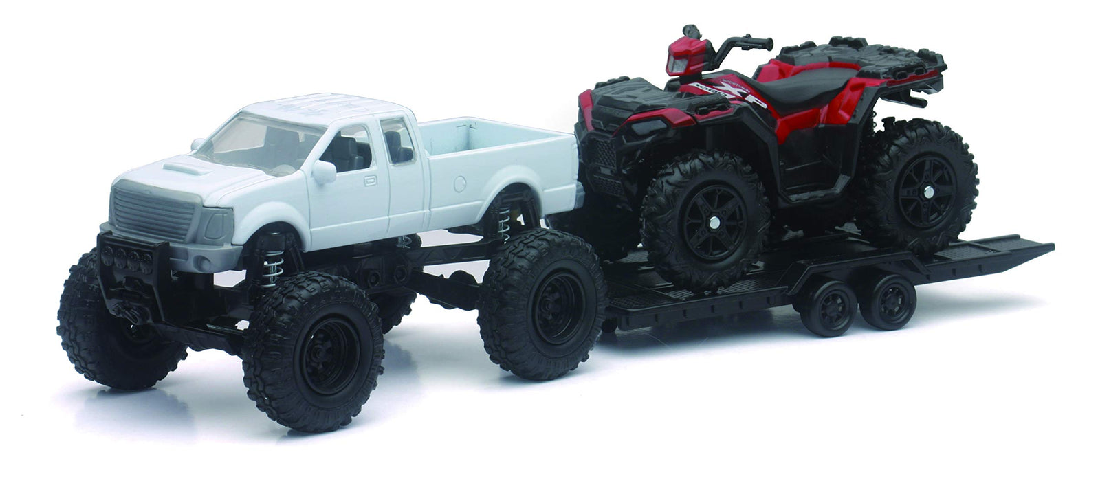 NewRay Toy Replica 4x4 Lifted Pickup Truck with Polaris Sportsman XP1000 ATV