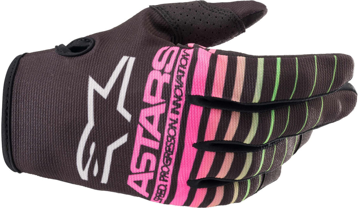 Alpinestars Youth Radar Gloves Black/Green Neon/Pink Fluo 3Xs (3541822-1669-3XS)