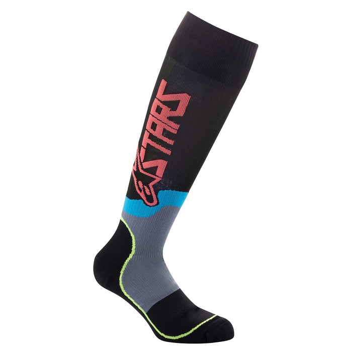 Alpinestars Youth Mx Plus-2 Socks Black/Yellow Fluo/Coral Md/Lg (4741920-1534-M/L)