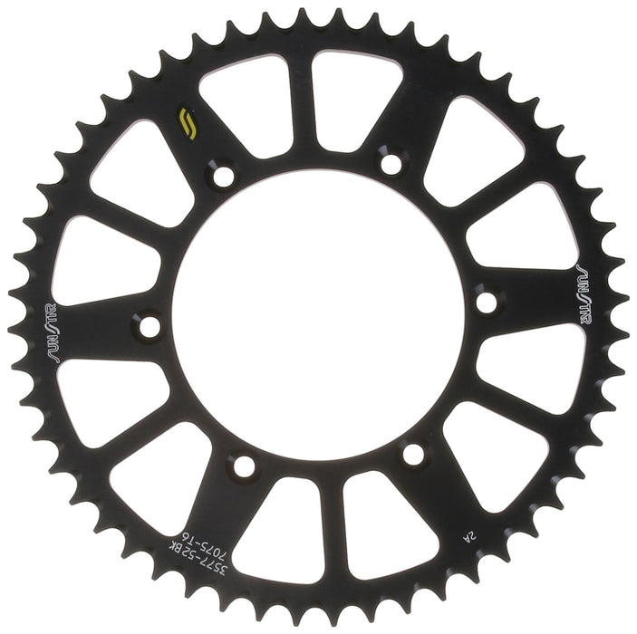 Sunstar 5-357752BK Black Anodized Works Triplestar Aluminum Sprocket