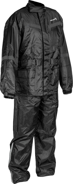 Highway 21 Motorcycle 2-Piece Rain Suit (Black, 2X-Large)