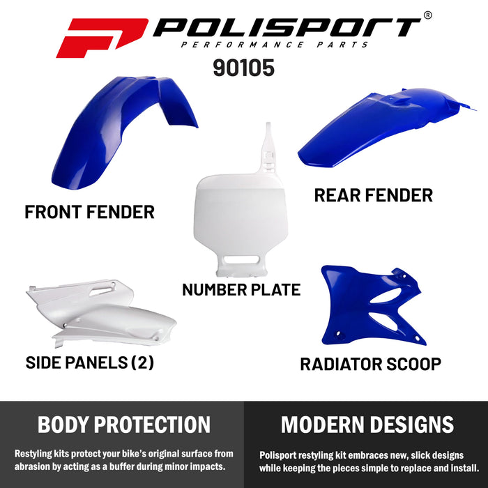 Polisport Full Plastic Kit for Yamaha YZ85 (2002-2014) OEM Quality Restyling Kit with Superior Fit, Flexibility, and Durability (OEM Color)