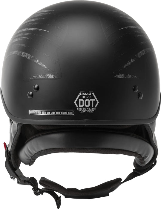 GMAX HH-65 Naked Motorcycle Street Half Helmet (Bravery Matte Black/Grey, Small)