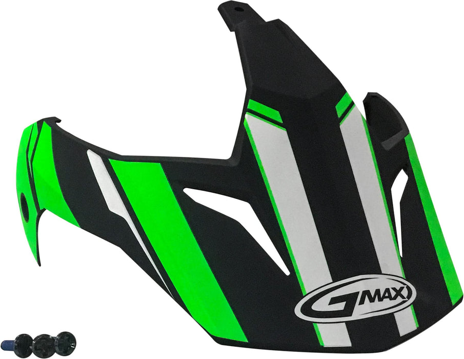 GMAX GM-11 Vertical Visor with Screws Dual Sports Motorcycle Helmet Accessories - Black/Hi-Vis Green/One Size