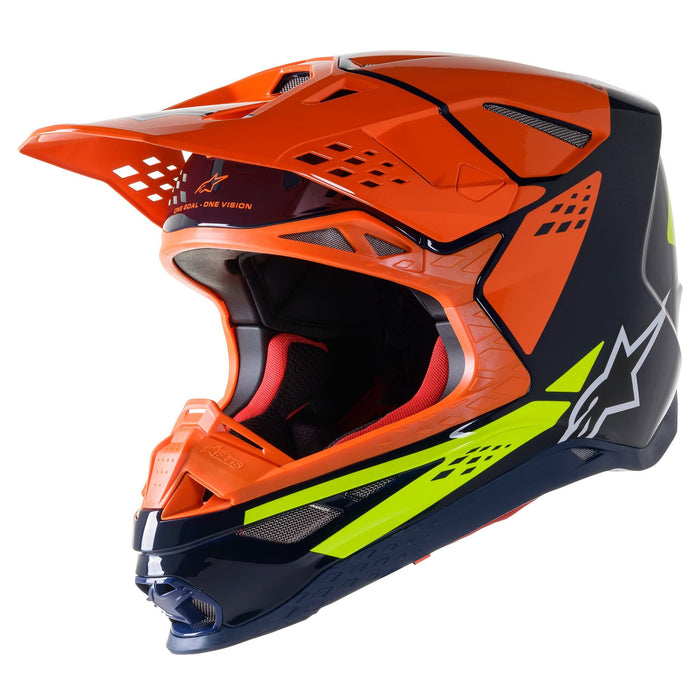 Alpinestars S.Tech S-M8 Factory Helmet Dark Blue/Orange/Ylw Fluo 2X (8302922-7445-XXL)