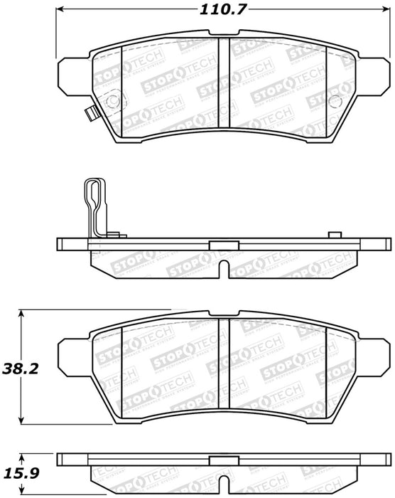 StopTech 05-18 Compatible with Nissan Frontier Street Performance Rear Brake Pads 308.11