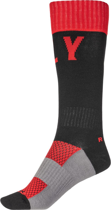 Fly Racing 2022 MX Pro Riding Socks (Red/Black, SM/MD)