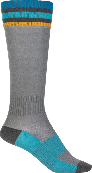 Fly Racing 2022 MX Riding Socks (Thin Grey, LG/XL)