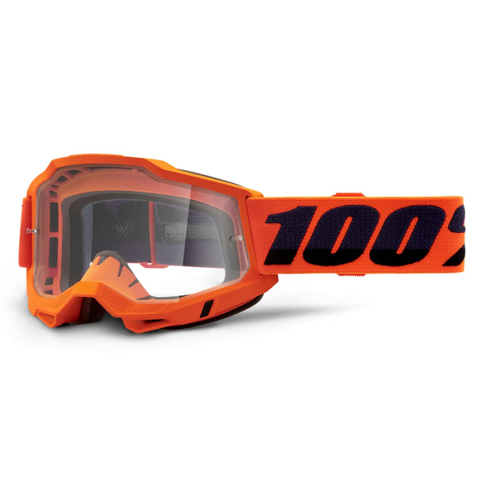 100% Accuri 2 Motocross & Mountain Biking Adult Goggles (Neon/Orange - Clear Lens)